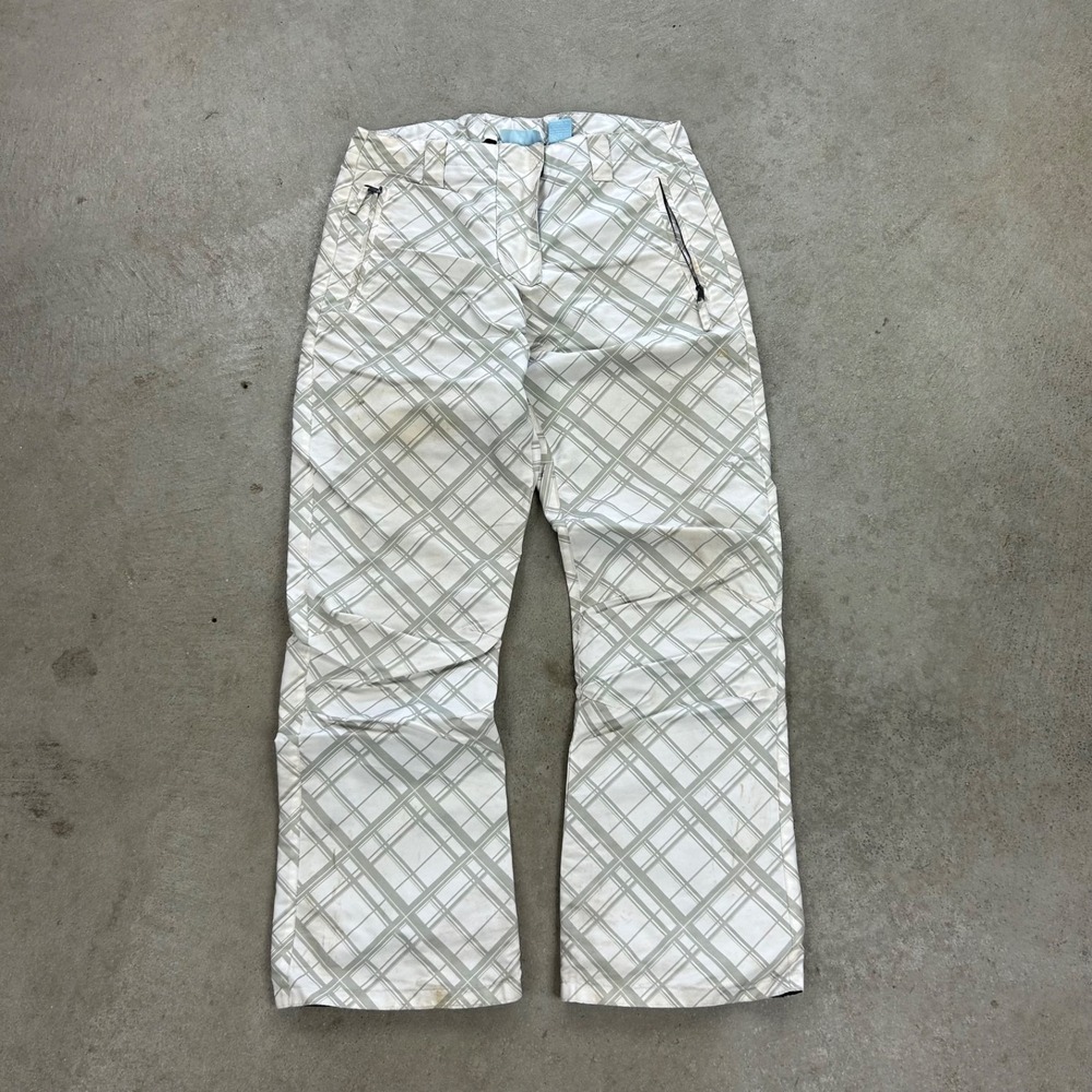 Vintage GOTCHA Snowboard Pants Size Medium White Nylon Unisex Winter Outdoor